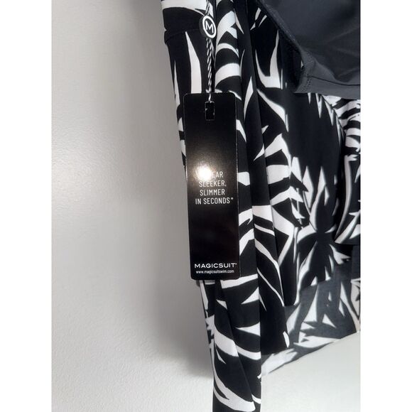 Magicsuit By Miraclesuit Elsa Tankini Top & Bottom Swimsuit Black V Neck Size 10 - Picture 8 of 16